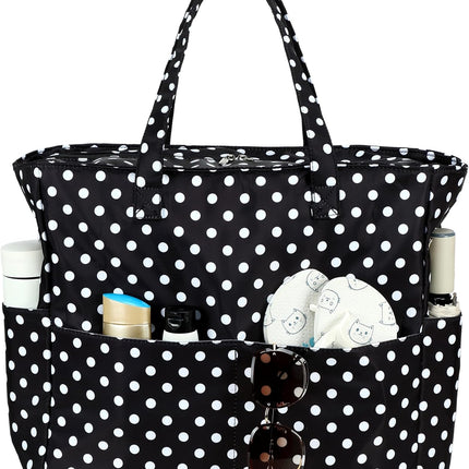 Coastal Collection | Large Waterproof Beach Tote Bag with Zipper & Wet Pocket | Versatile for Travel, Gym, and Grocery