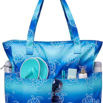 Coastal Escape | Extra Large Waterproof Beach Tote Bag with Wet Compartment | Stylish Carry-On for Weekend Getaways