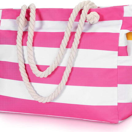Beach Bliss | Large Waterproof Beach Tote Bag with Zipper | Sandproof Design for Easy Summer Outings