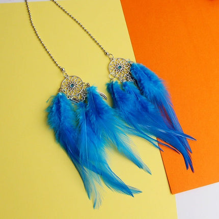 Dream Catcher Car Ornament with Metal and Feather Design | Positive Vibes Accessory for Unique Style