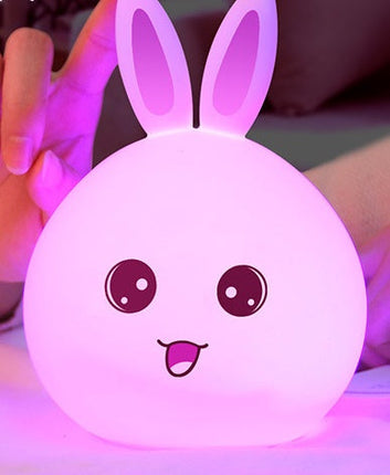 Cute Colorful Silicone Rabbit Lamp with USB Charging | Adjustable Night Light for Kids' Rooms