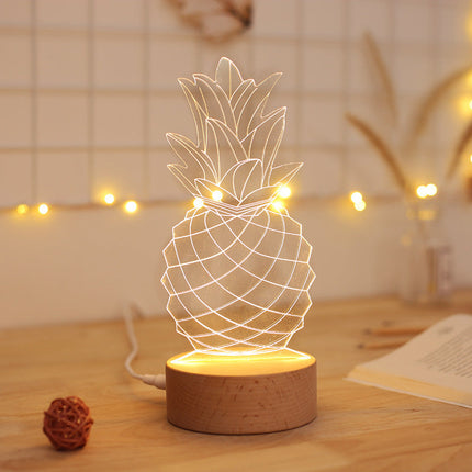 Pineapple Table Lamp with Dimmer Switch | Fun Decor Lighting for Bedside or Parties