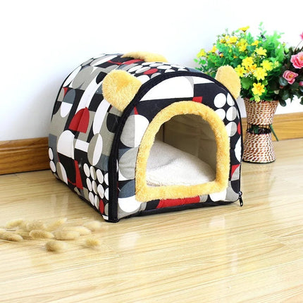Dog Cat Litter Kennel with Thick Suede Fabric | Soft and Cozy Pet Bed in 6 Colors and 3 Sizes