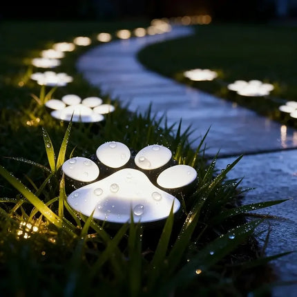 Solar-Powered Paw Print Light with Automatic Dusk Sensor | Eco-Friendly Illumination for Outdoor Spaces
