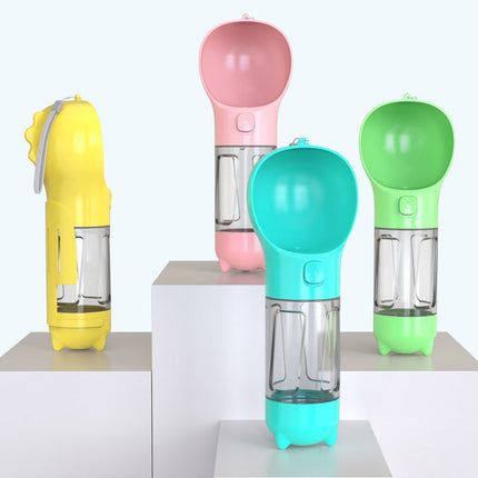 Portable 3-in-1 Dog Water Bottle with Food Compartment & Waste Bags | Hydration and Feeding Solution for Outdoor Adventures