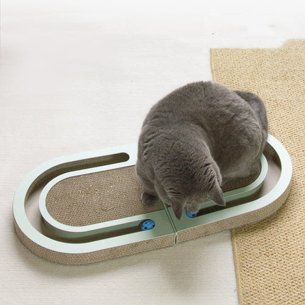 Folding Cat Scratcher with Ball for Interactive Play | Durable Eco-Friendly Design for Claw Grinding and Rest
