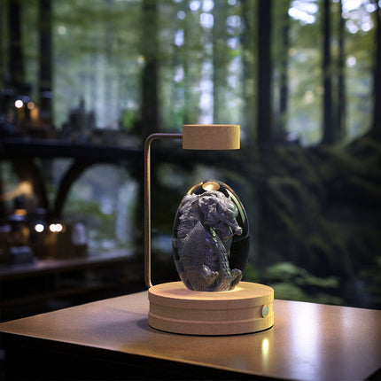 Crystal Glass LED Night Light with 3D Pattern | USB Rechargeable Home Decor for Warm Ambiance