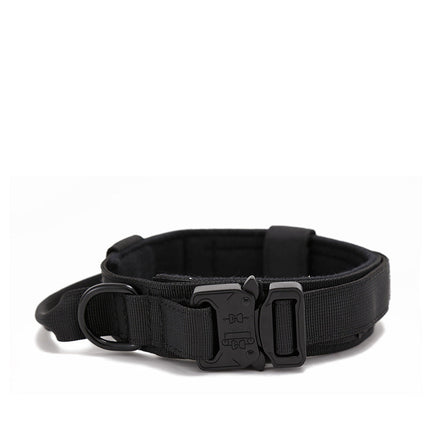 Tactical Dog Collar with Adjustable Fit | Durable Monochrome Nylon Design for Comfortable Outdoor Adventures