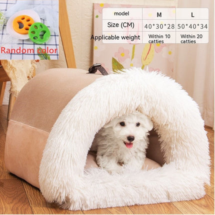 Portable Warm Pet Nest with Soft Plush Material | Cozy Haven for Dogs and Cats in Autumn & Winter