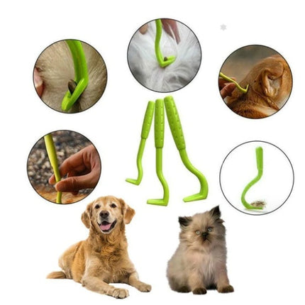Pet Flea & Tick Remover Kit with Ergonomic Design | Gentle Tools for Safe and Easy Parasite Removal
