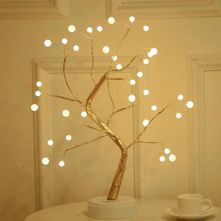 LED Bonsai Tree Light with Dual Power Supply | Elegant Table Lamp for Artistic Home Decor