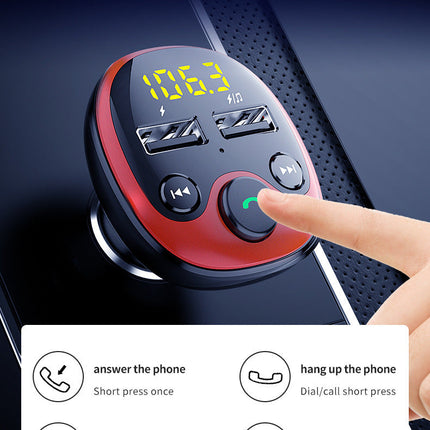 High-Speed Dual USB Car Charger with Bluetooth Music Streaming | Hands-Free Calls and Fast Charging for Safe Driving