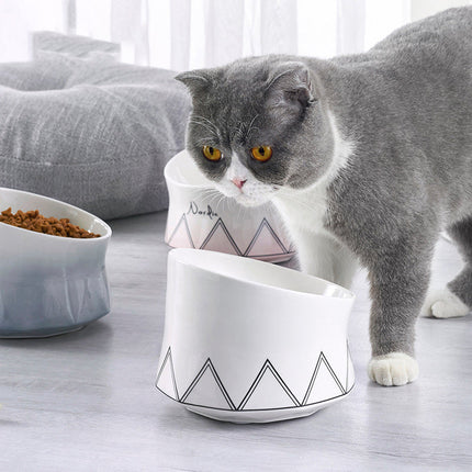 Ceramic Cat Bowl with Shallow Design | Stylish & Durable Feeding Dish for Easy Access and Reduced Mess