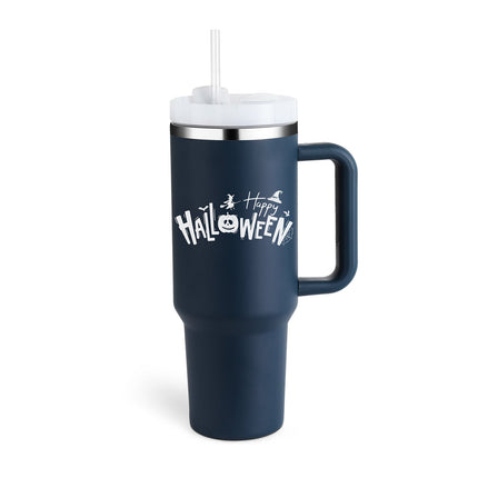 40 Oz Insulated Tumbler with Handle & Straw | Double-Wall Vacuum Insulation for Hot or Cold Beverages