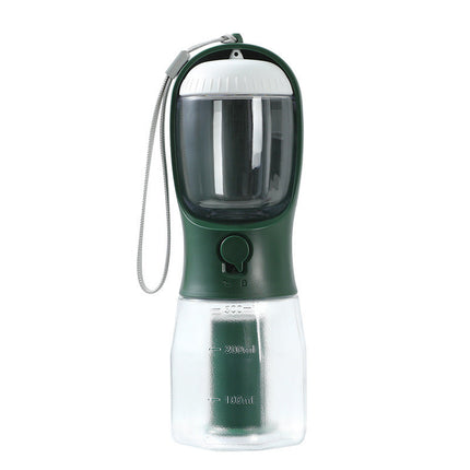 3-in-1 Pet Water Bottle with Filtration System | Portable Dispenser for Food, Water, and Waste Bags