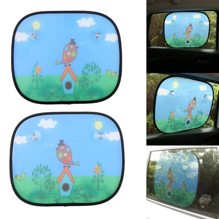 Baby Car Window Sun Shades with Cute Cartoon Designs | UV Protection and Sunlight Blockers for Kids and Pets
