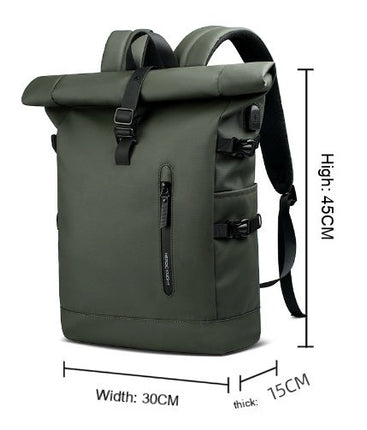 Stylish Black Men's Travel Backpack with Waterproof Features | Comfortable 20-35L Capacity for Leisure Adventures