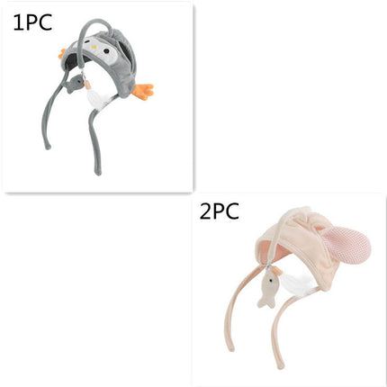 Head-Wearing Cat Toy with Feather Teaser | Adjustable Interactive Hat for Hands-Free Play