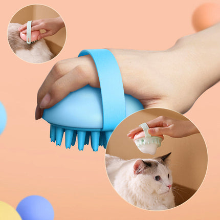 Pet Silicone Bath Massage Brush for Cats & Dogs | Soft Scrubbing Tool for Gentle Grooming and Relaxation