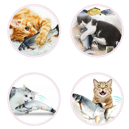 Realistic Electric Fish Cat Toy with USB Rechargeable Design | Interactive Playtime for Cats with Catnip Infusion