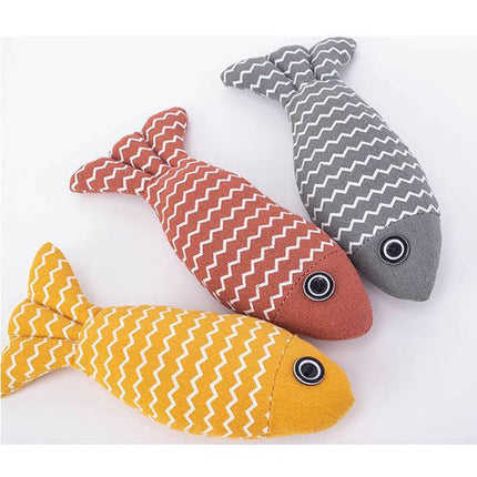 Burlap Fish Catnip Kicker Toy for Cats with Organic Catnip | Engaging Boredom Relief for Playful Kittens