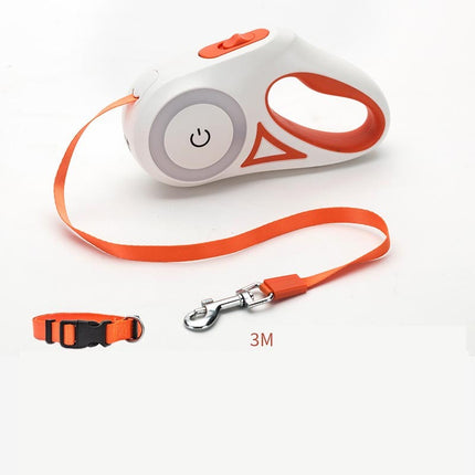 Retractable Dog Leash with Spotlight and One-Handed Locking System | Safe and Comfortable Control for Pets