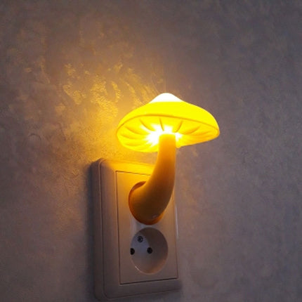 LED Mushroom Night Light with Light Sensor | Warm Yellow Glow for Cozy Home Ambiance
