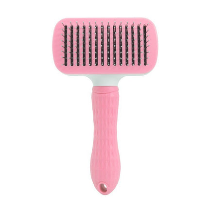Stainless Steel Self-Cleaning Pet Comb for Dogs and Cats | Effective Shedding Tool with One-Key Design