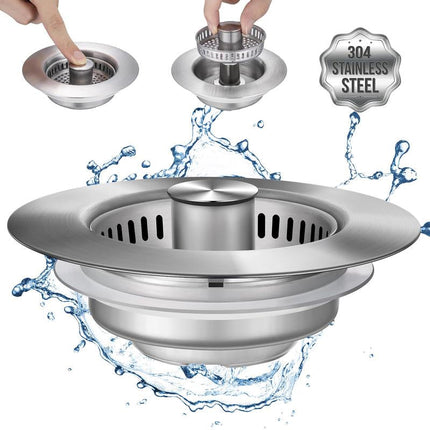 Kitchen Sink Strainer 3 in 1, Pop Up Sink Stopper with Odor Filter – image 8