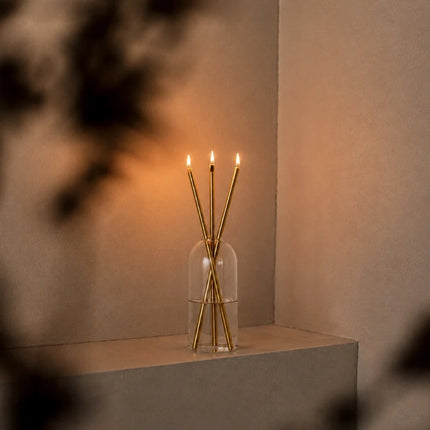 Oil Candle with Refillable Mineral Oil for Steady Glow | Elegant Glass Design for Cozy Ambience