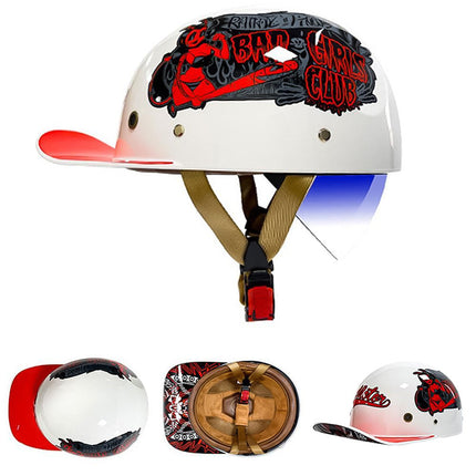 DOT Approved Motorcycle Helmet, Baseball Cap Motorcycle Helmet with Visor – image 11