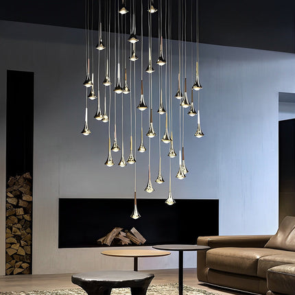 Ceiling Light Fixture, Water Drop Pendant Light with 9W LED, Modern Hanging Light with Adjustable Cord