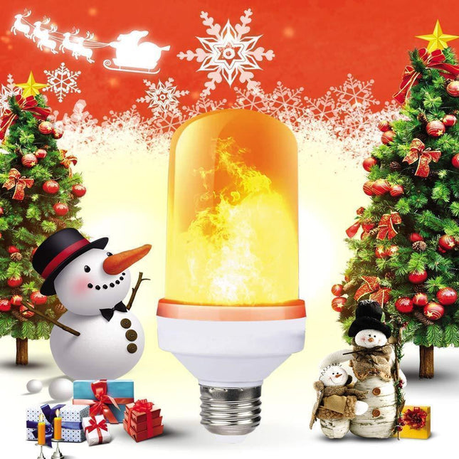 LED Light Bulb with Flame Effect and Gravity Sensor, E27 Flickering Light Bulb with 3 Modes, Halloween Decorations