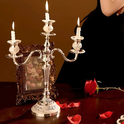 Gilded Candelabra with Adjustable Arms | Elegant Alloy Design for Tailored Candlelight Ambiance