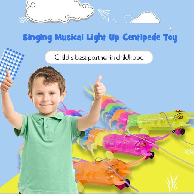 Toy Centipede on a Leash with Lights and Music, Educational Toy for Kids, Light Up Walking Animal Toy