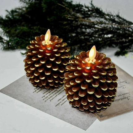 Flameless Pinecone Candles with Remote Control & Timer | Nature-Inspired Ambiance for Cozy Spaces