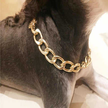 Gold Chain Collar for Dogs, Pet Jewelry Dog Chain Necklace in Rose Gold and Gold – image 8