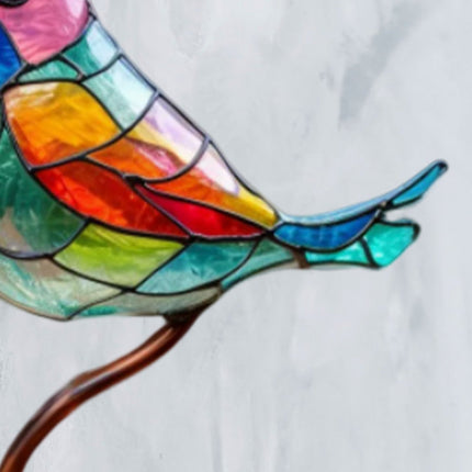 Bird Ornament on Branch, Colorful Desk Accessories
