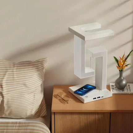 Wireless Charger with Levitating Design & LED Lights | Multi-Functional Charging Station for Home and Office