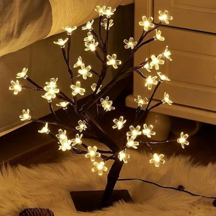Cherry Blossom Tree Decoration with Warm White LED Lights | Elegant Centerpiece for Cozy Ambiance and Relaxation