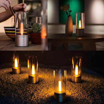 Dimmable Table Lamp with Clear Glass Body | Modern Lighting for Cozy Atmosphere