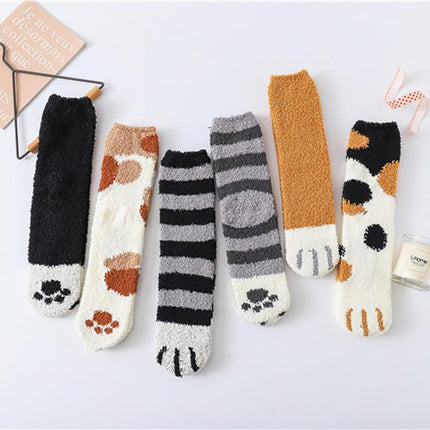 Fuzzy Socks with Cat Paw Design, Funny Socks for Cat Lovers – image 4