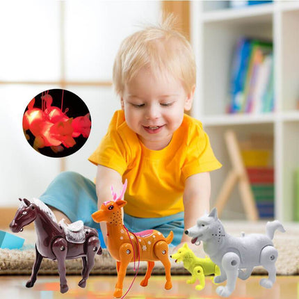 Educational Toy, Learning Toy Animals with Music and Lights, Walking Dog Toy on a Leash for Kids