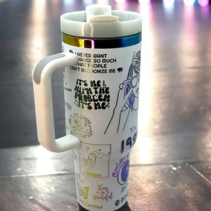 Stainless Steel Tumbler with Handle and Straw, Insulated Tumbler with Flip Lid – image 6