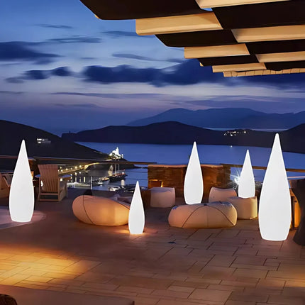 Outdoor Sculptural Glow Light with Dimmable RGB Colors | Weatherproof Design for Patios and Ambiance