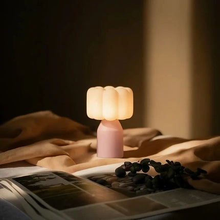 Cloud-Soft Touch Control Table Lamp with Rechargeable Battery | Portable Cozy Lighting for Any Space