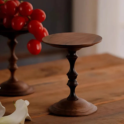 Candle Holder with Hand-Carved Porcelain Dome and Walnut Base | Elegant Ambiance for Intimate Spaces