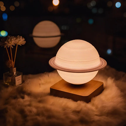 Levitating Lamp with Magnetic Rotation and Realistic Planet Design | Ambient Glow for Cosmic Home Decor