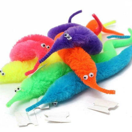 Fuzzy Worm on a String, Magic Worm Toys for Kids, Interactive Cat Toy, Party Favors for Kids and Adults