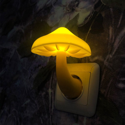LED Mushroom Night Light with Light Sensor | Warm Yellow Glow for Cozy Home Ambiance